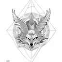 Phoenix and wolf emerging from water tattoo design idea