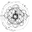 A minimalist representation of a bicycle wheel and music equalizer combined tattoo design idea