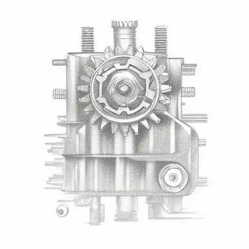 Motorcycle gears and cogs tattoo design idea