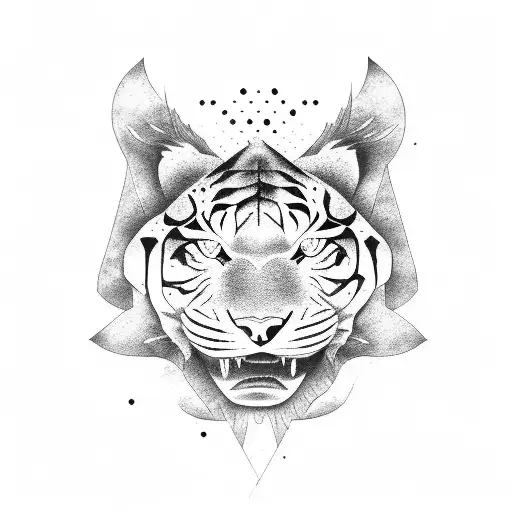 Nissan skyline katana tiger ak 47   tattoo design idea