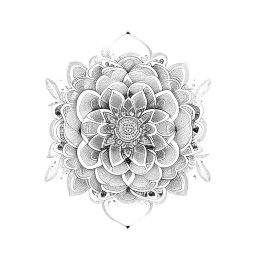 flower mandala tattoo design idea