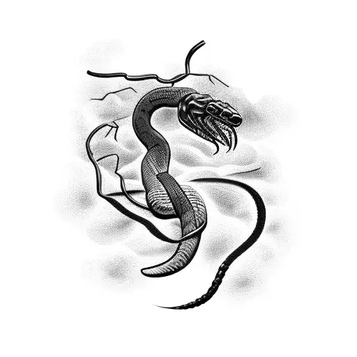 black snake eating a black scorpion tattoo design idea