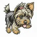 yorkshire terrier tongue tattoo design idea