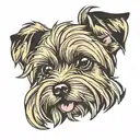 yorkshire terrier tongue tattoo design idea