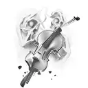 violin perspective tattoo design idea
