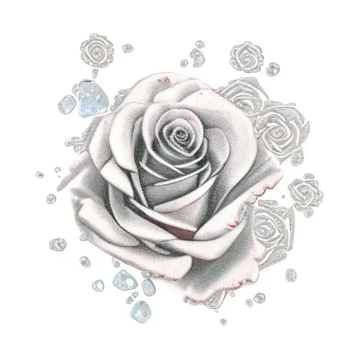 Garnet Stones with January 27th with roses tattoo design idea