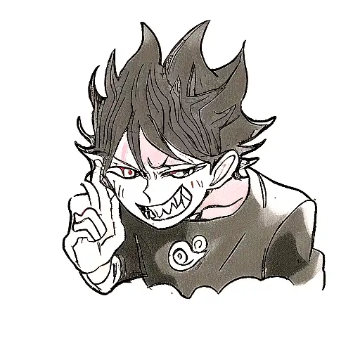 Black Clover Asta going into demon form tattoo design idea