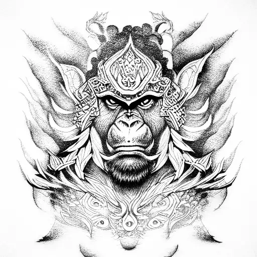 monkey king tattoo design idea