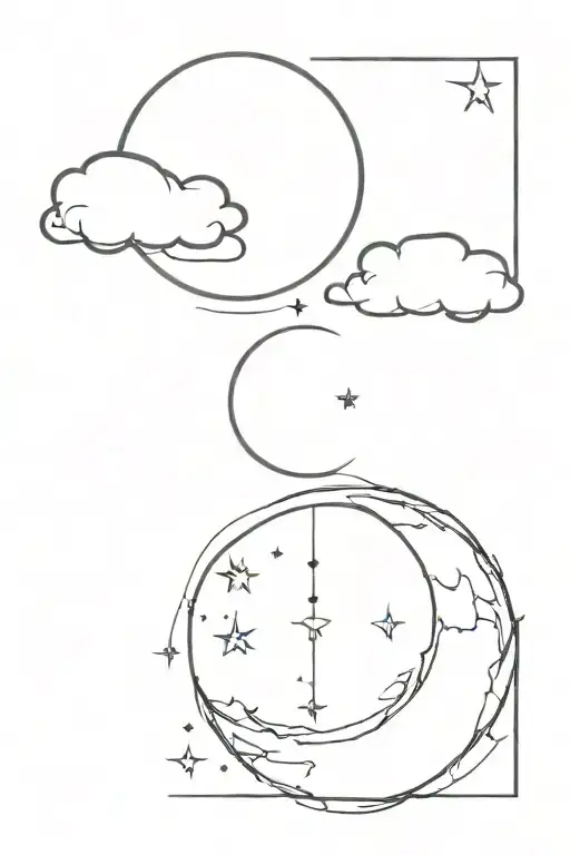moon shining tattoo design idea