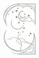 moon shining tattoo design idea