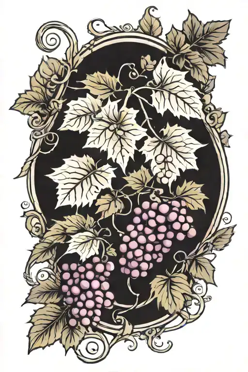grapevine wraps around thigh tattoo design idea