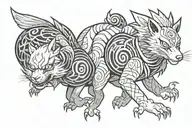 kyubi and Naruto characters tattoo design idea