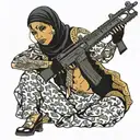 Muslim stripper with AK 47 tattoo design idea