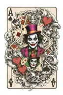 four aces poker card joker tattoo design idea