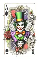 four aces poker card joker tattoo design idea