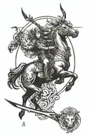 tatoo combination of leo and sagittarius zodiac sign tattoo design idea