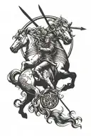 tatoo combination of leo and sagittarius zodiac sign tattoo design idea