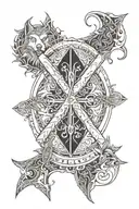 Slavic sword, Old Slavic language, magic, thunderstorm, thorn, moon, wolf, snow tattoo design idea