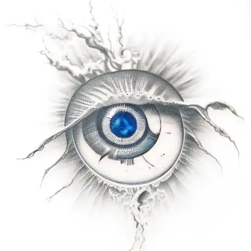 eyeball with wings tattoo design idea
