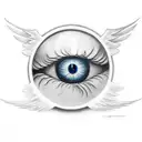 evil eyeball with wings tattoo design idea