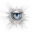 evil eyeball with wings tattoo design idea