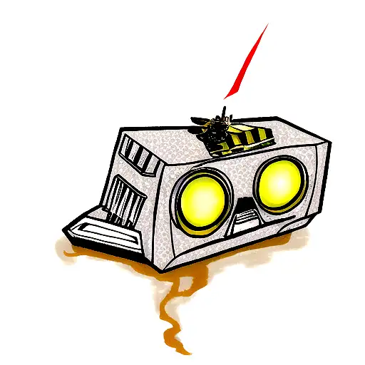 borderlands claptrap on fire tattoo design idea