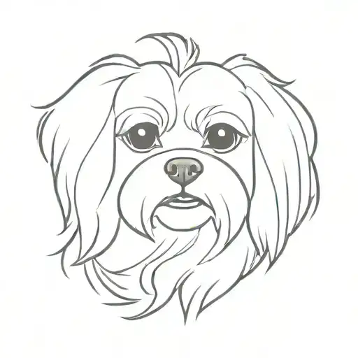 A maltese dog fine line tattoo design tattoo design idea