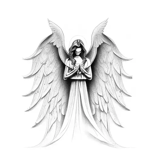 333 angel number half shaded  tattoo design idea