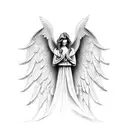 333 angel number half shaded  tattoo design idea