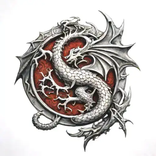 targaryen dragon emblem tattoo design idea