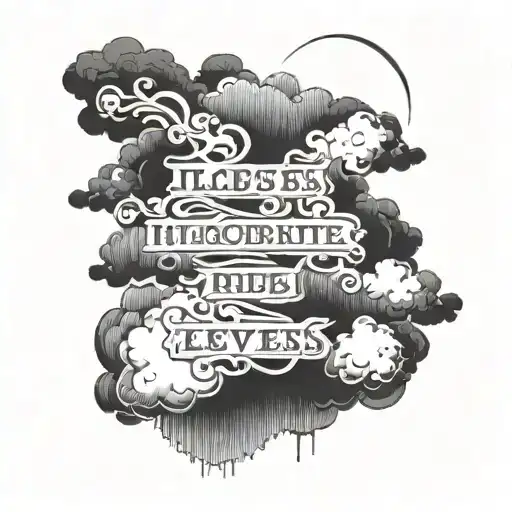 bible verse with clouds for losses loved ones incorporated tattoo design idea