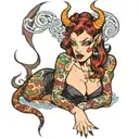 devil pinup tattoo design idea