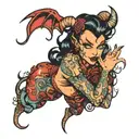 devil pinup tattoo design idea