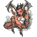 devil pinup tattoo design idea
