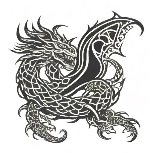 Jormungandr Dragon Ouroboros tattoo design idea
