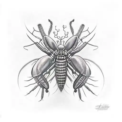 prey mantis horror tattoo design idea