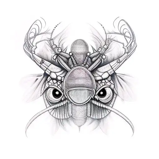 prey mantis horror face tattoo design idea