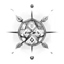 combination of aquarius and taurus zodiac glyphs. tattoo design idea