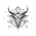 combination of aquarius and taurus zodiac glyphs. tattoo design idea
