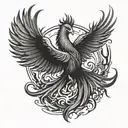 Design a tattoo showcasing a phoenix rising from the ashes, symbolizing your passion for life and ability to overcome challenges tattoo design idea