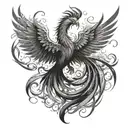 Design a tattoo showcasing a phoenix rising from the ashes, symbolizing your passion for life and ability to overcome challenges tattoo design idea