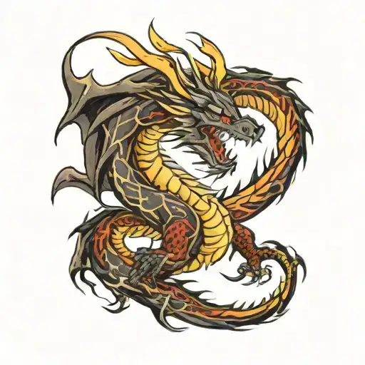 lightning dragon tattoo design idea