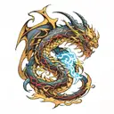 lightning dragon tattoo design idea