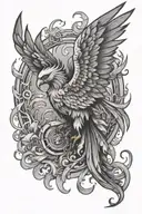 alchemist phoenix tattoo design idea