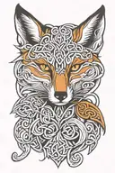 close eye fox celtic knots tattoo design idea