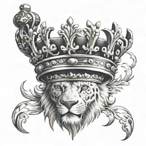 trophy and crown tattoo design idea