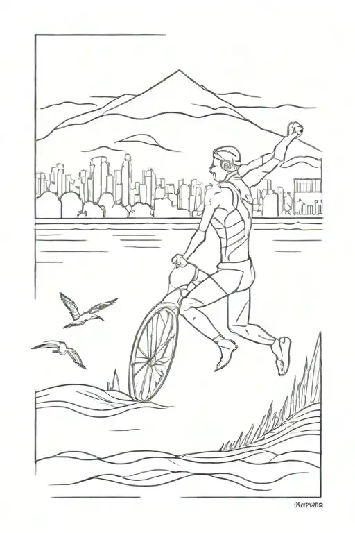 triathlon, nile river, pera, nature, freedom, living tattoo design idea