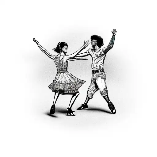 rock dancing couple  tattoo design idea