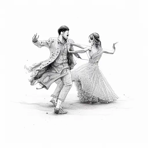 rock dancing couple  tattoo design idea