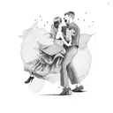 rock dancing couple  tattoo design idea